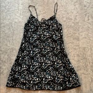 Black floral mini dress